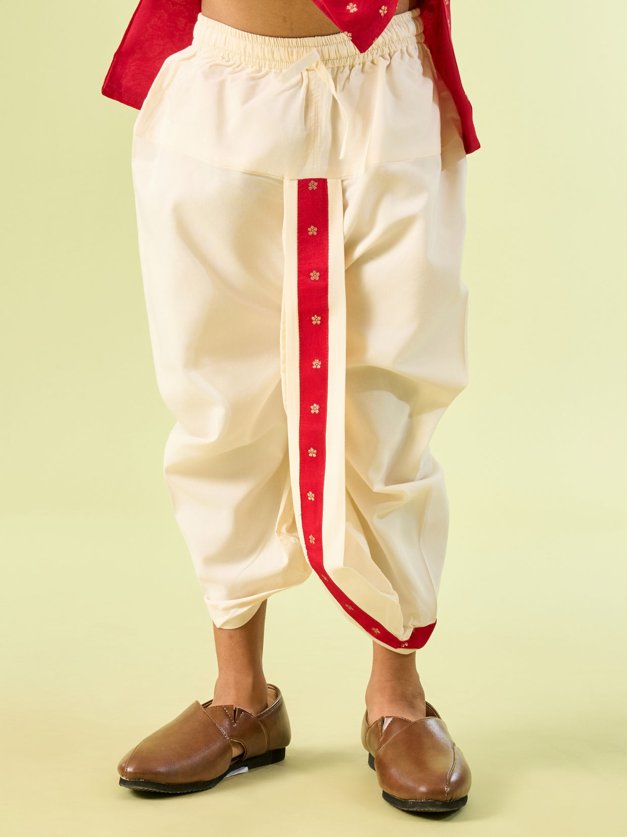 Manyavar Boys Radiant Rust Kurta Dhoti