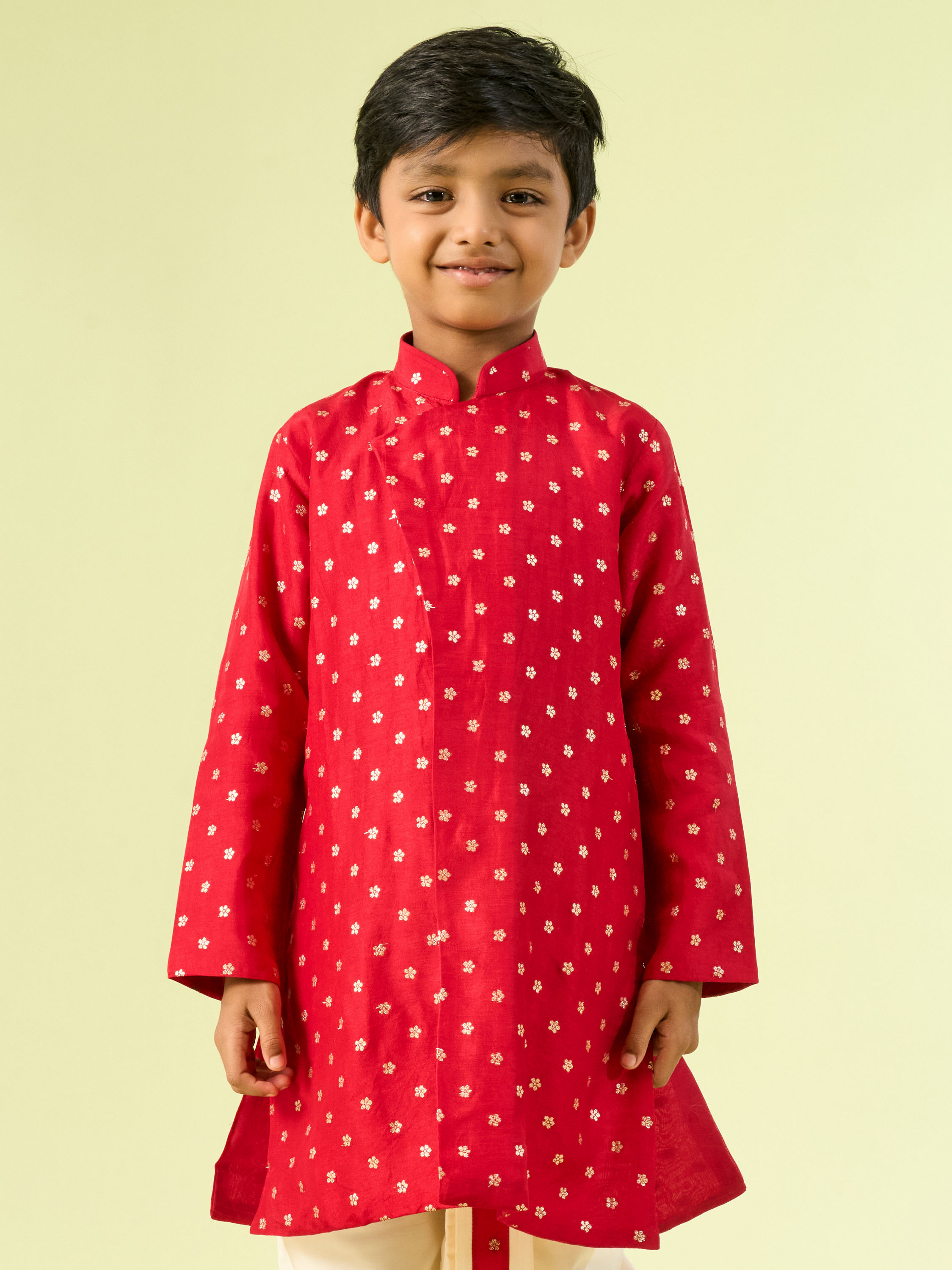 Manyavar Boys Radiant Rust Kurta Dhoti