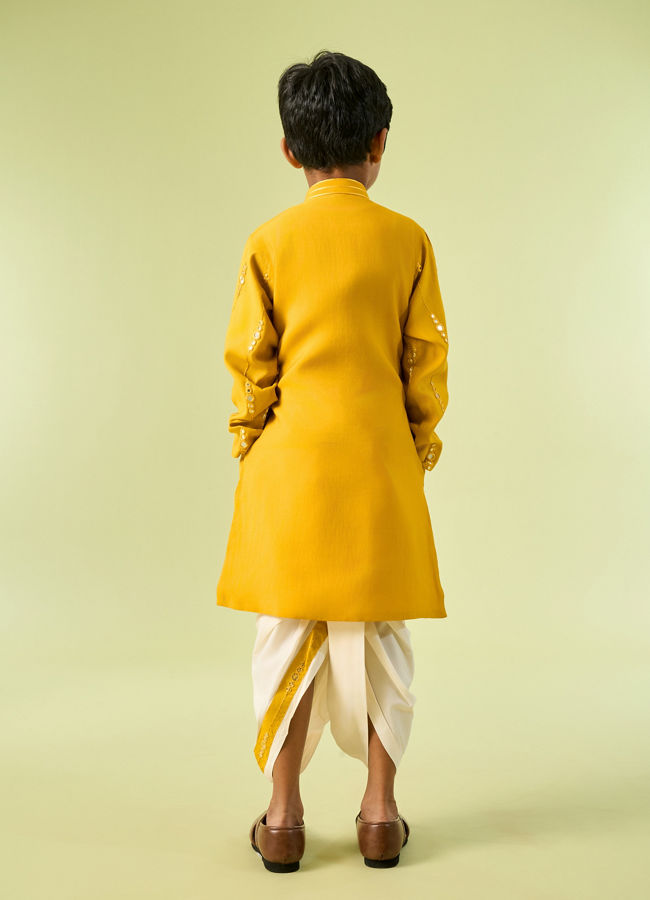 Manyavar Boys Radiant Yellow Kurta Dhoti