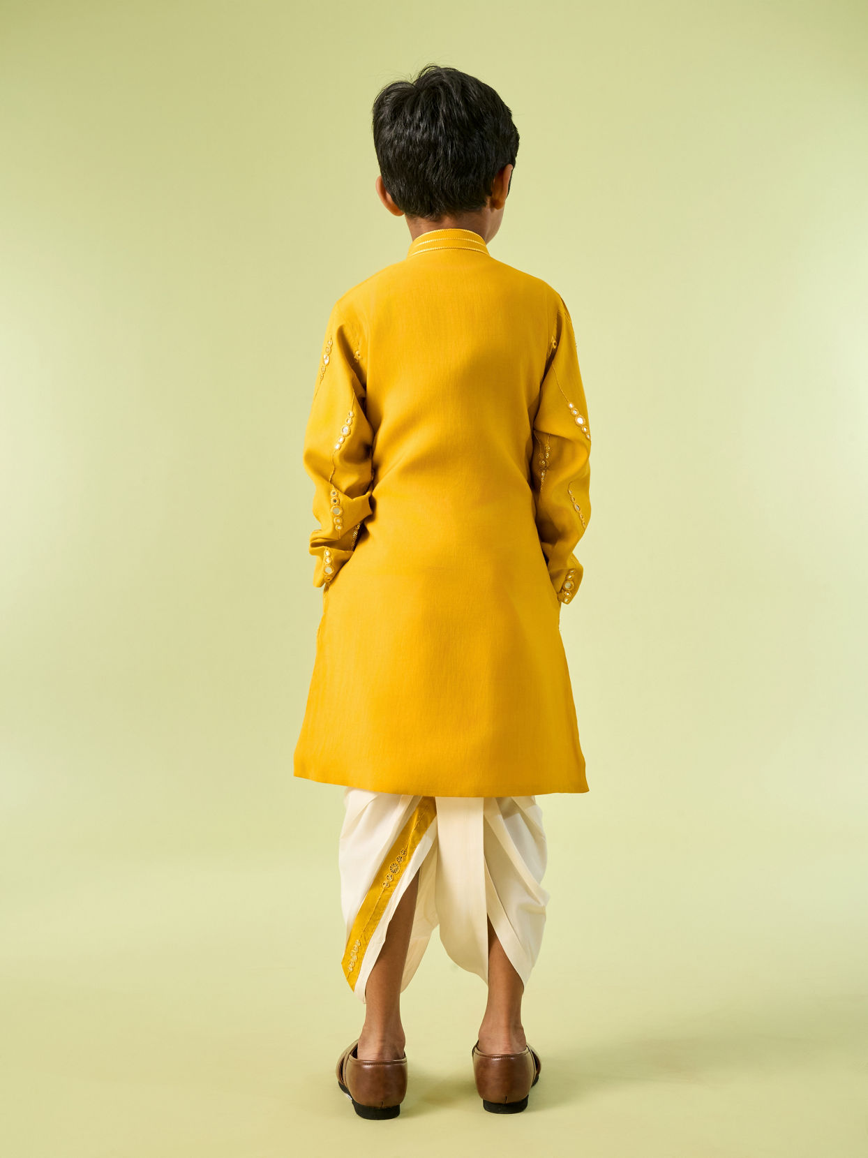 Manyavar Boys Radiant Yellow Kurta Dhoti