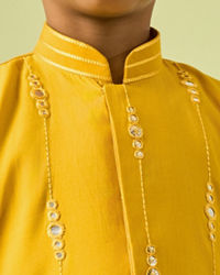 Manyavar Boys Radiant Yellow Kurta Dhoti