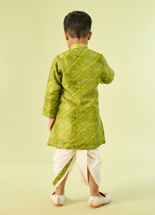 Manyavar Boys Green Splendor Kurta Dhoti