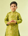 Manyavar Boys Green Splendor Kurta Dhoti