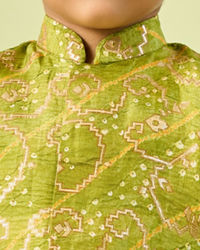 Manyavar Boys Green Splendor Kurta Dhoti