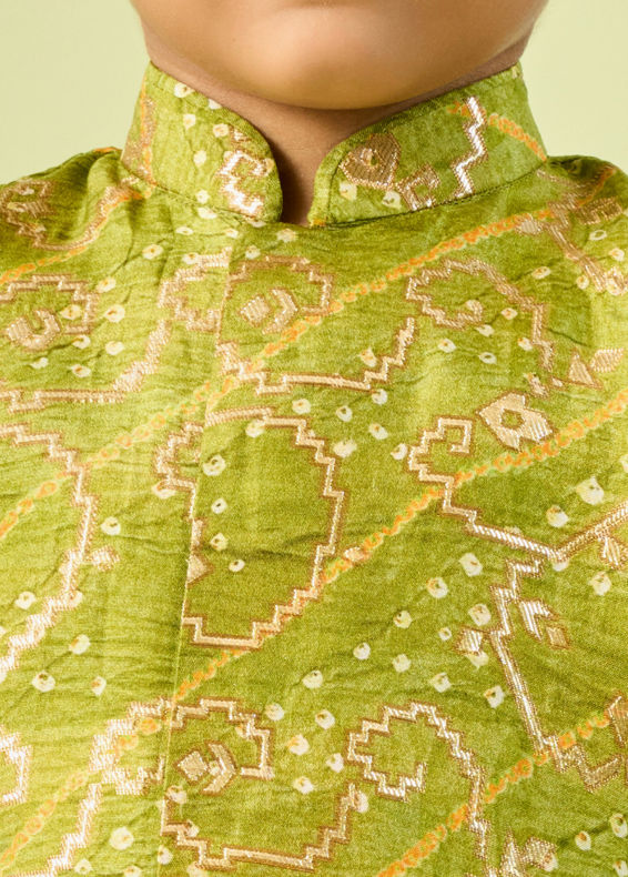 Manyavar Boys Green Splendor Kurta Dhoti