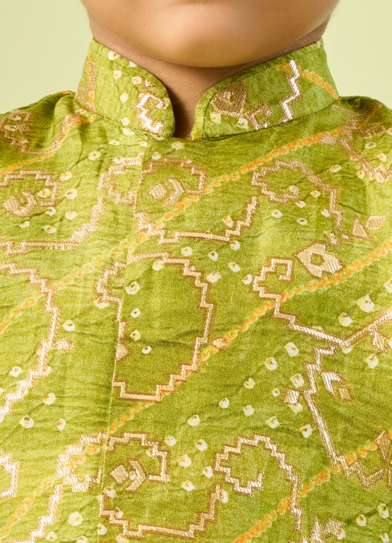 Manyavar Boys Green Splendor Kurta Dhoti