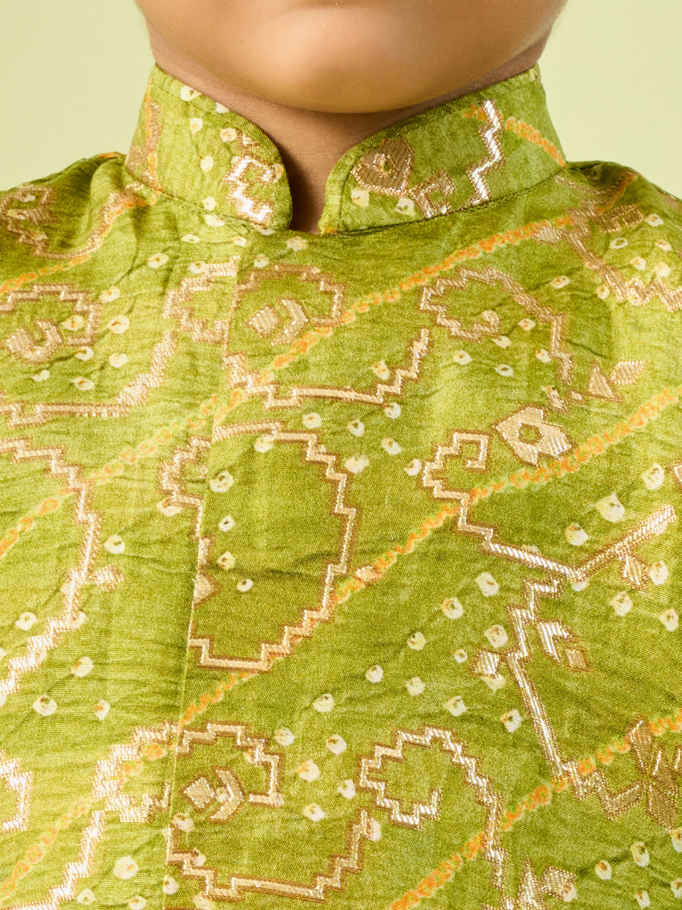 Manyavar Boys Green Splendor Kurta Dhoti