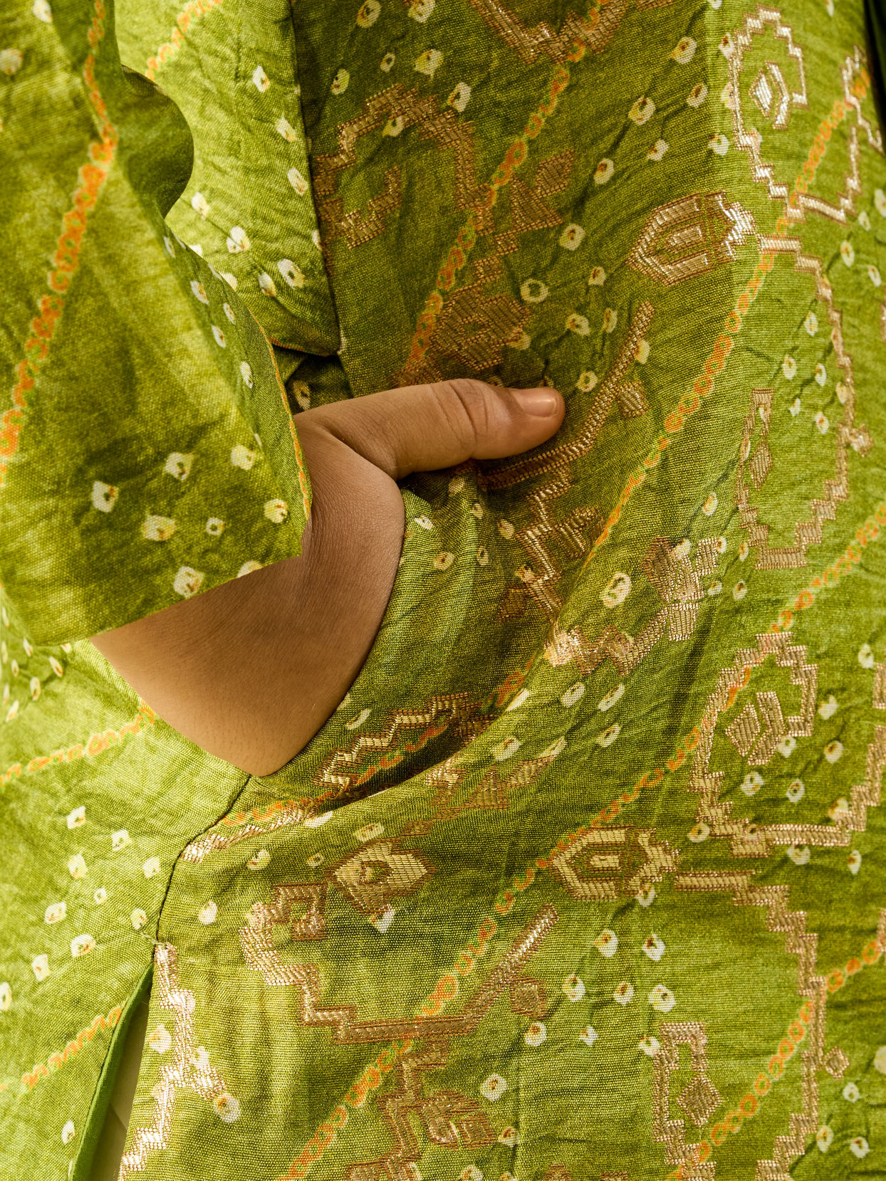 Manyavar Boys Green Splendor Kurta Dhoti