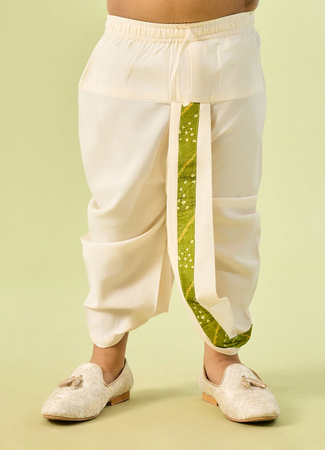 Manyavar Boys Green Splendor Kurta Dhoti