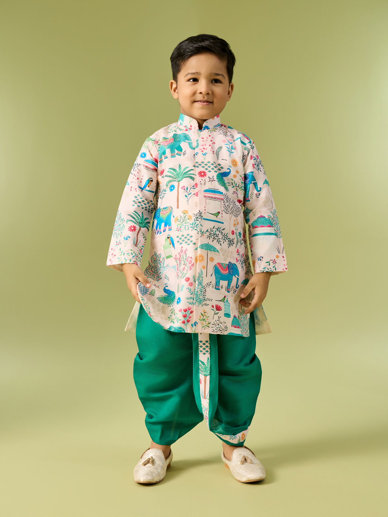 Manyavar Boys Cream Dreams Kurta Dhoti