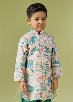 Manyavar Boys Cream Dreams Kurta Dhoti