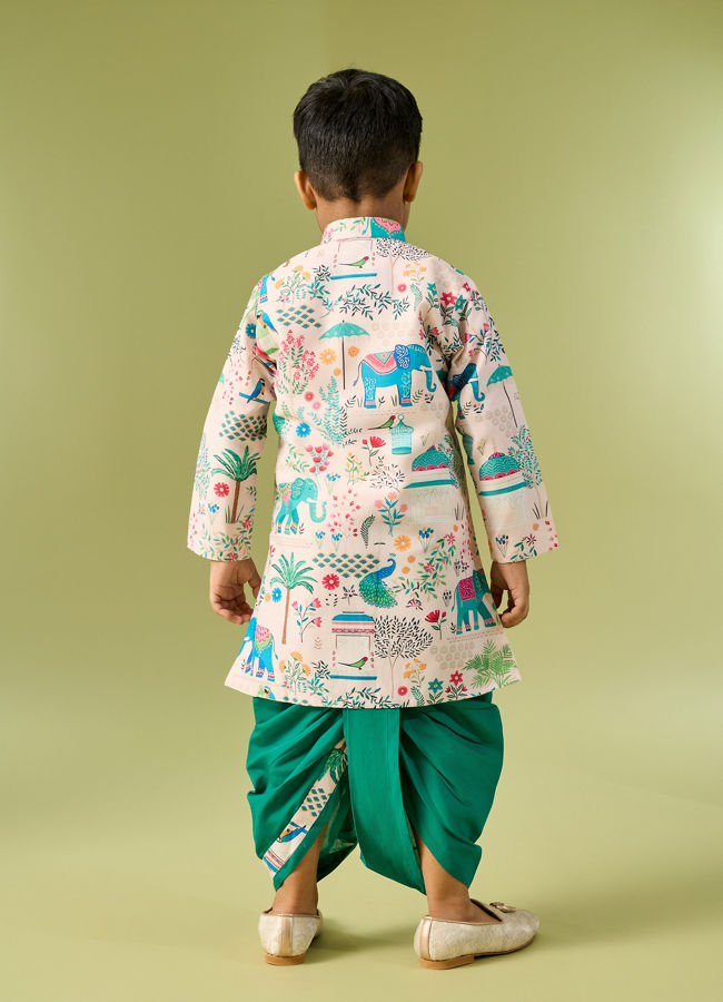 Manyavar Boys Cream Dreams Kurta Dhoti