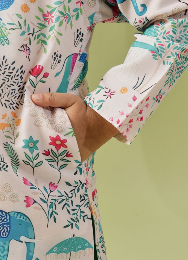 Manyavar Boys Cream Dreams Kurta Dhoti