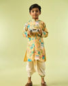Manyavar Boys Golden Spectacle Yellow Kurta Dhoti