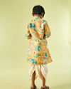Manyavar Boys Golden Spectacle Yellow Kurta Dhoti