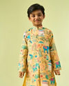Manyavar Boys Golden Spectacle Yellow Kurta Dhoti