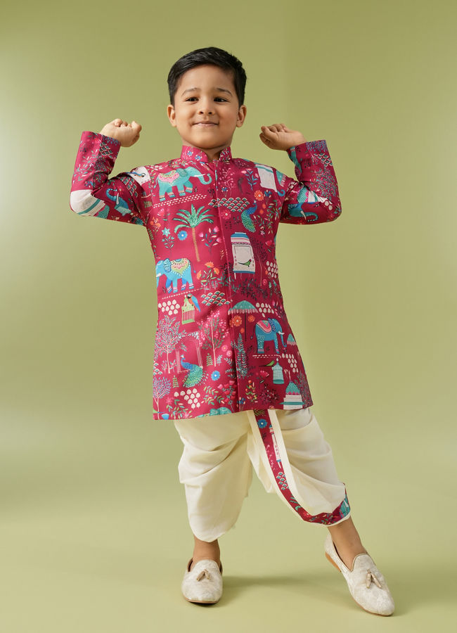 Manyavar Boys Regal Rani Kurta Dhoti Set