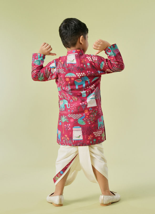 Manyavar Boys Regal Rani Kurta Dhoti Set