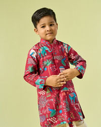 Manyavar Boys Regal Rani Kurta Dhoti Set