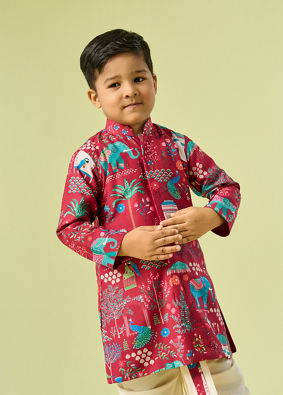 Manyavar Boys Regal Rani Kurta Dhoti Set