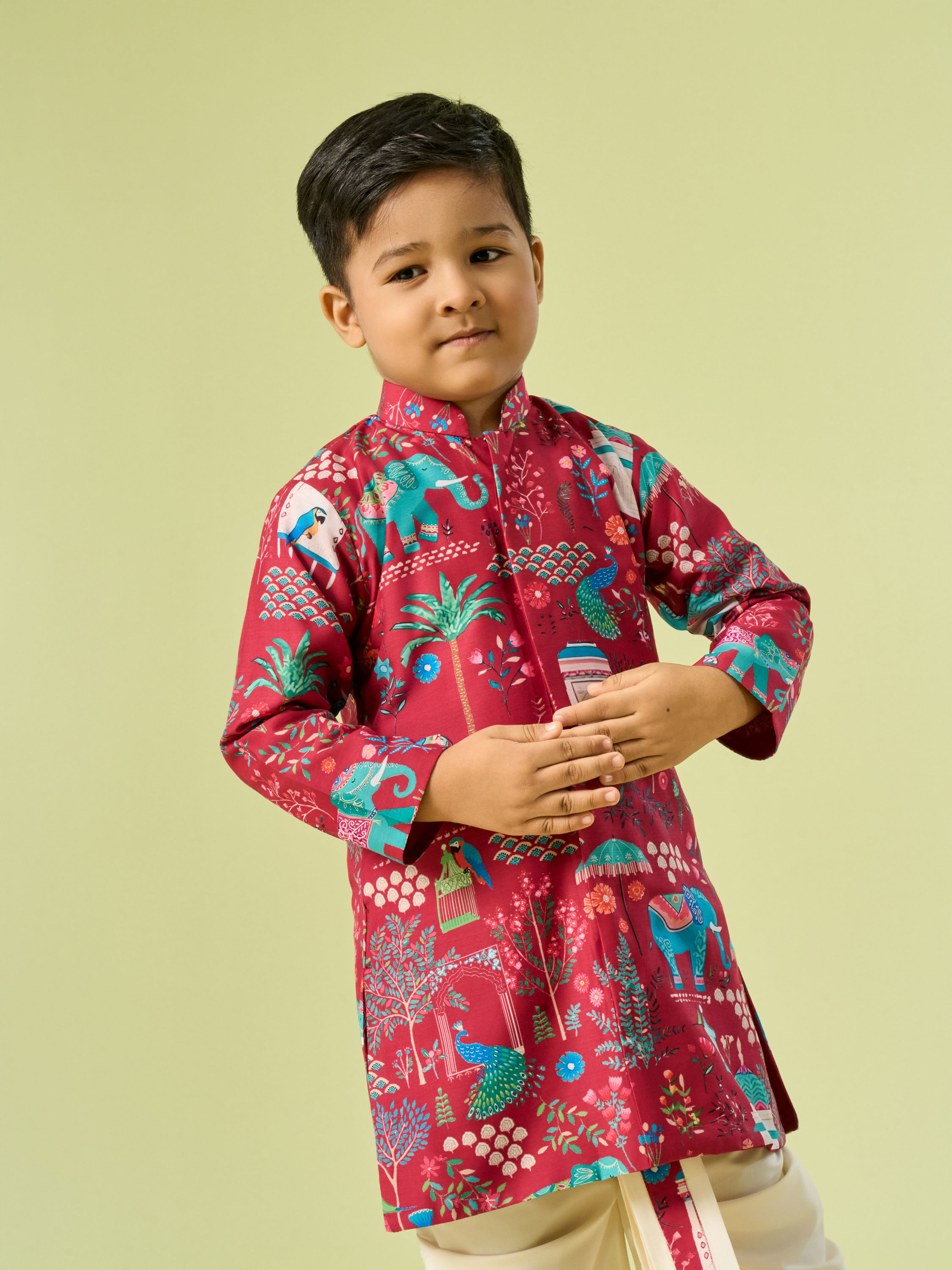 Manyavar Boys Regal Rani Kurta Dhoti Set