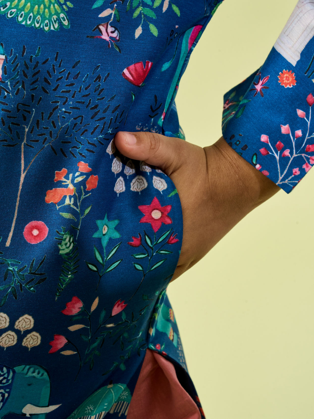 Manyavar Boys Royal Mid Blue Kurta Dhoti