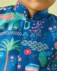 Manyavar Boys Royal Mid Blue Kurta Dhoti