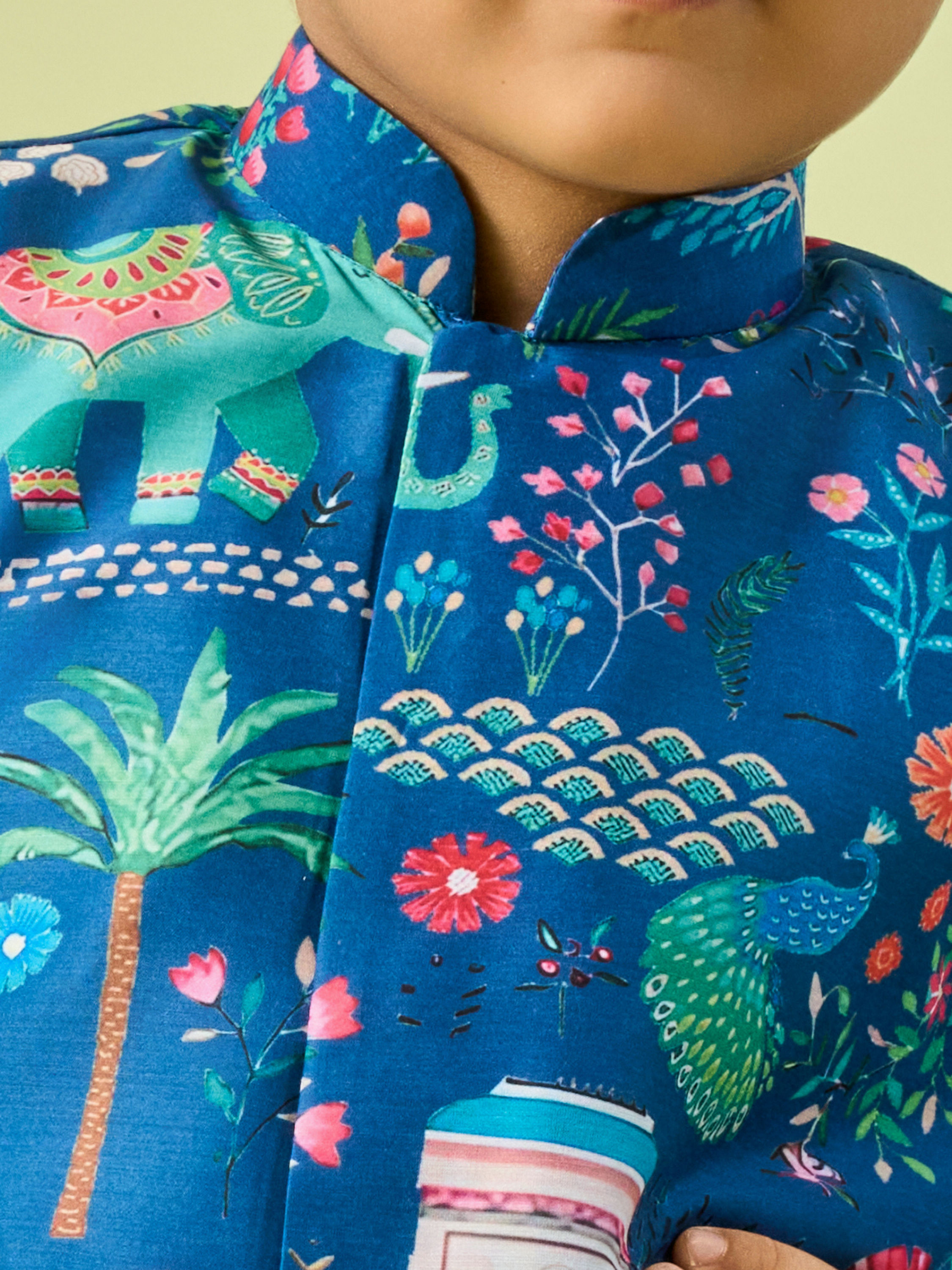 Manyavar Boys Royal Mid Blue Kurta Dhoti