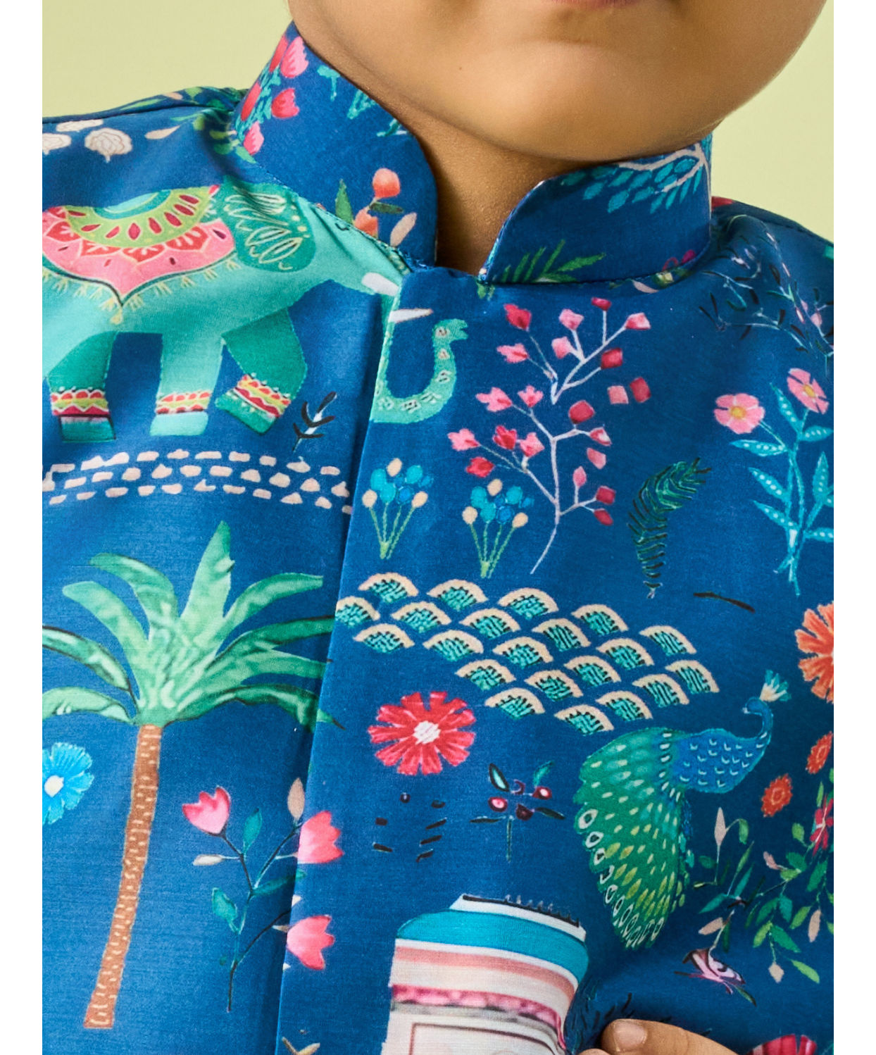Manyavar Boys Royal Mid Blue Kurta Dhoti