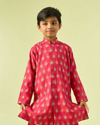 Manyavar Boys Rani Pink Festive Kurta Dhoti