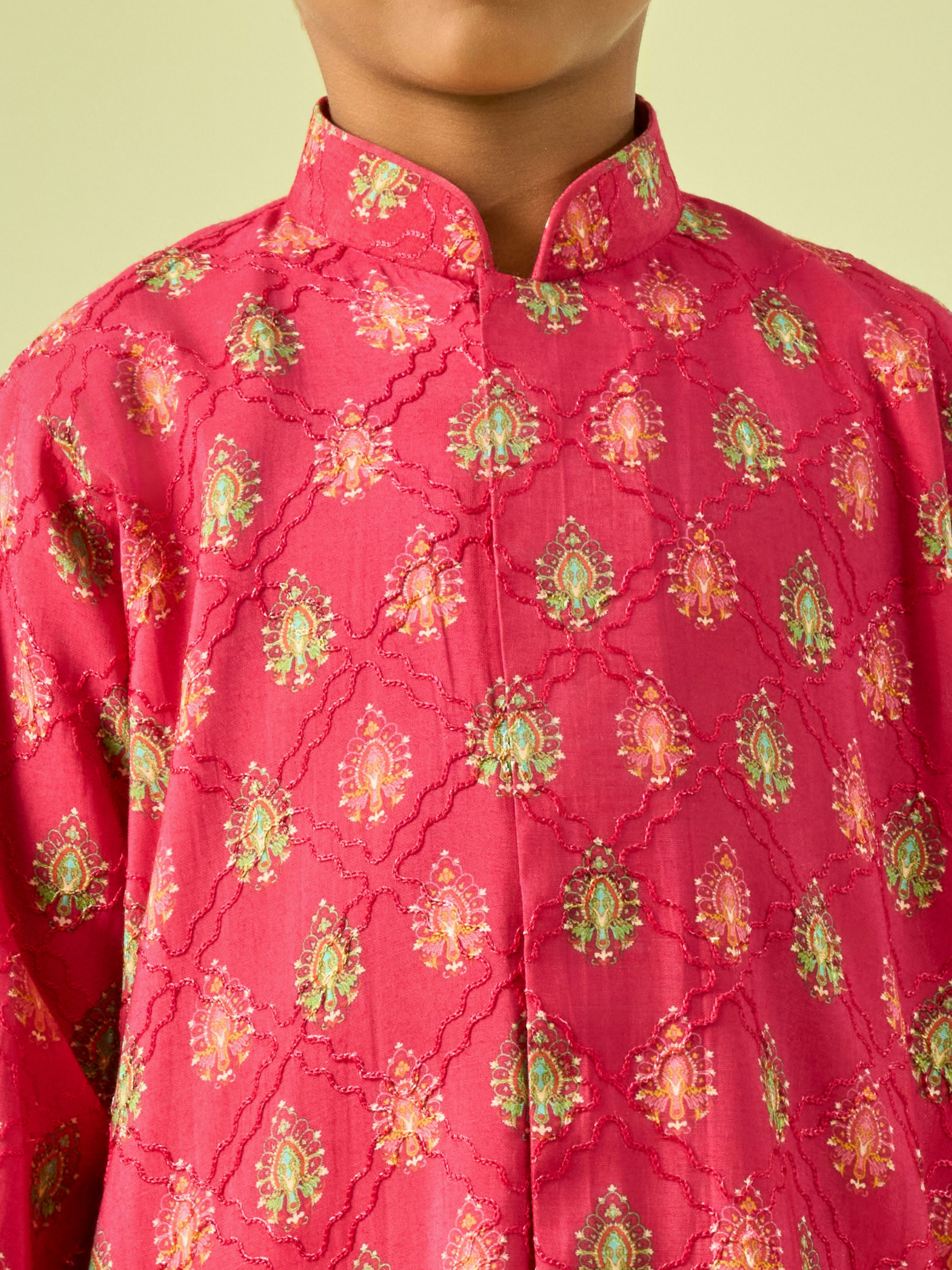 Manyavar Boys Rani Pink Festive Kurta Dhoti