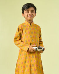 Manyavar Boys Mustard Magic Kurta Dhoti
