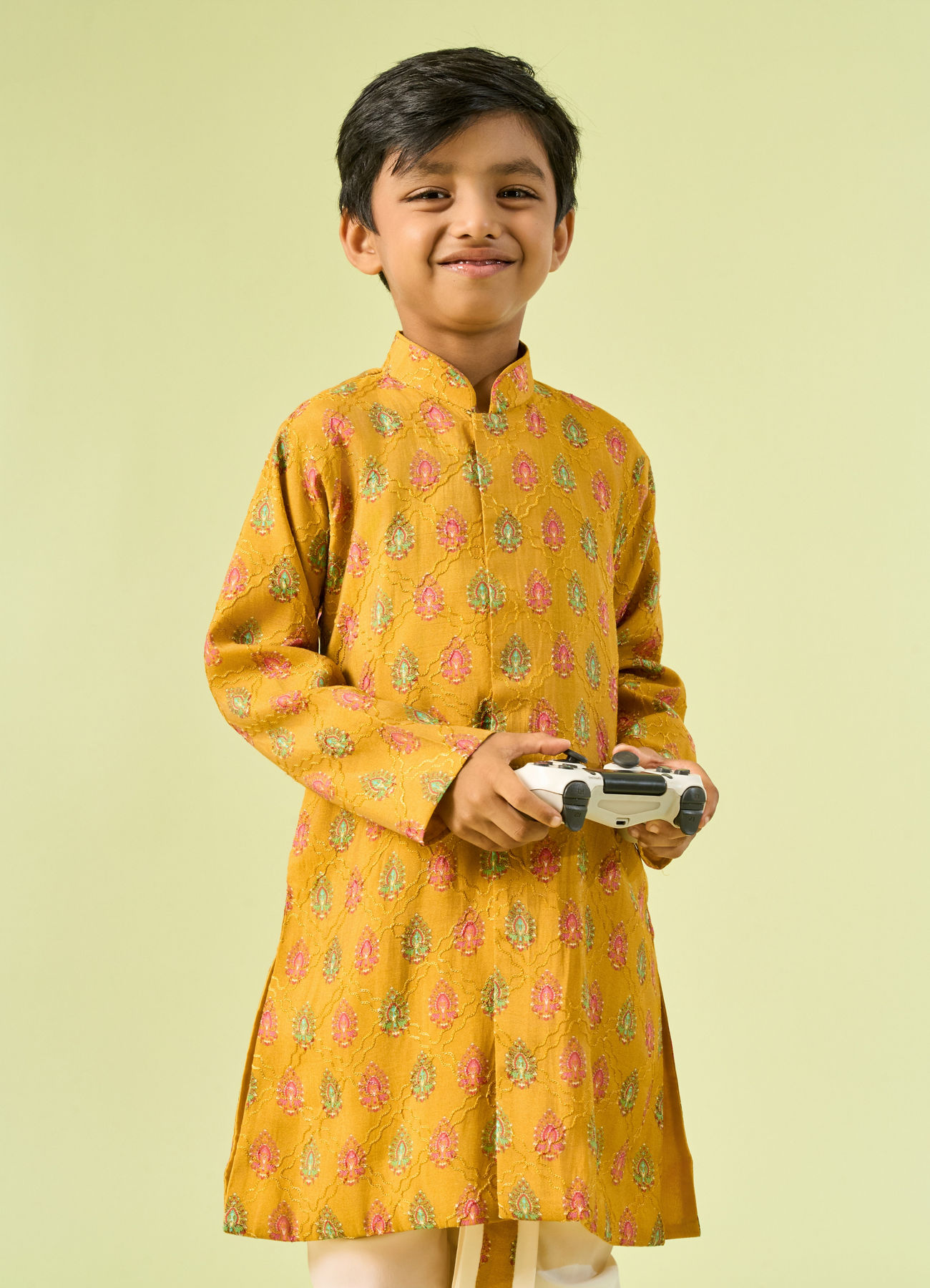 Manyavar Boys Mustard Magic Kurta Dhoti
