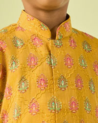Manyavar Boys Mustard Magic Kurta Dhoti