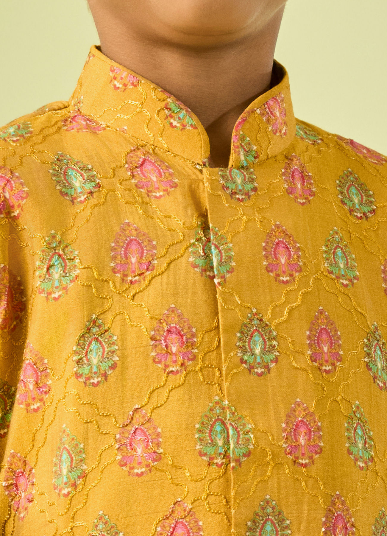 Manyavar Boys Mustard Magic Kurta Dhoti