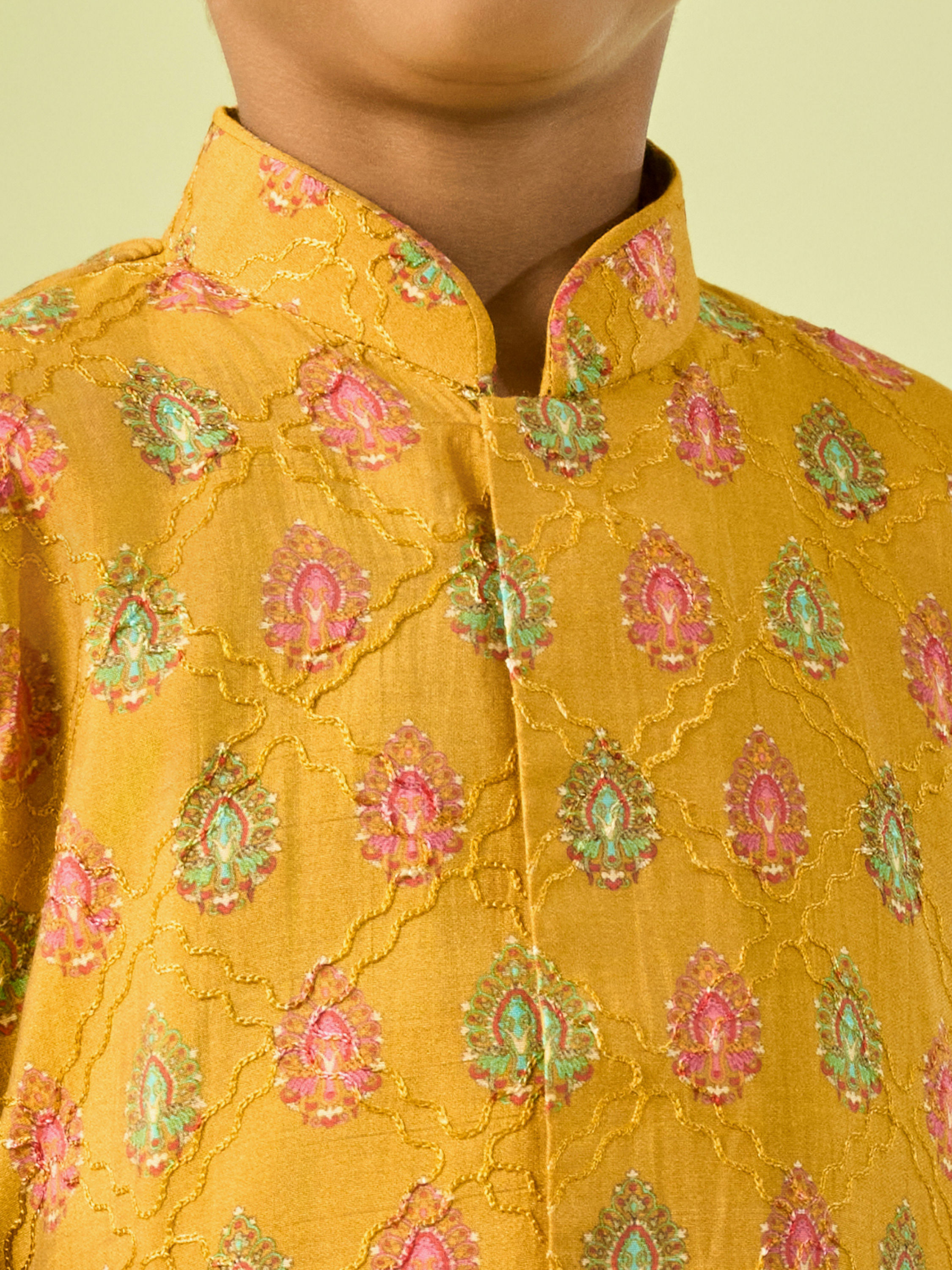 Manyavar Boys Mustard Magic Kurta Dhoti