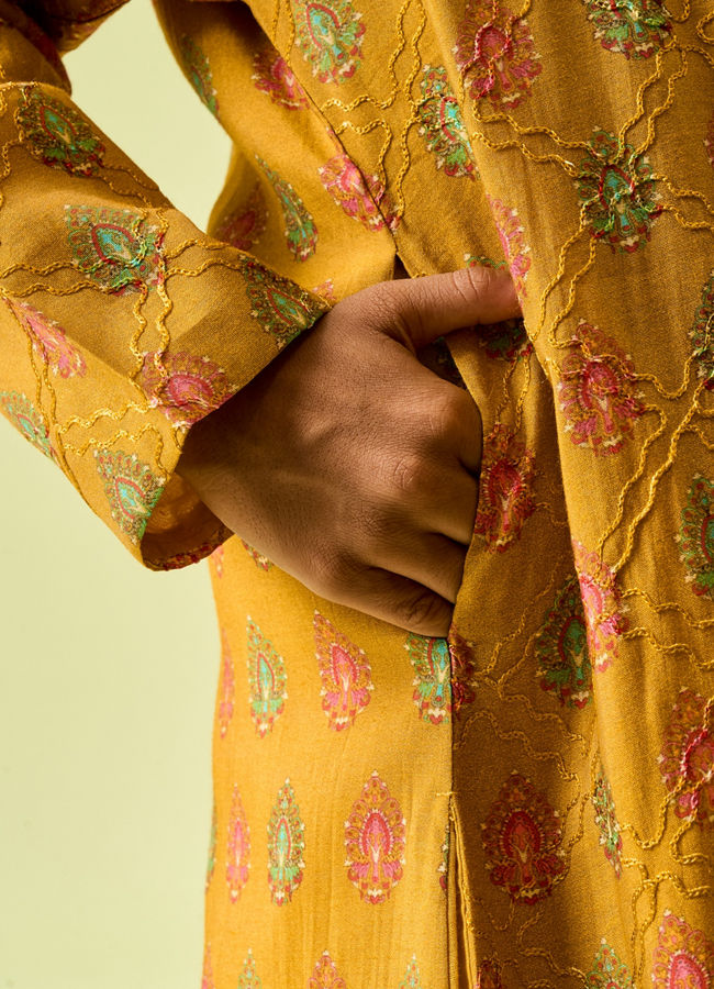 Manyavar Boys Mustard Magic Kurta Dhoti