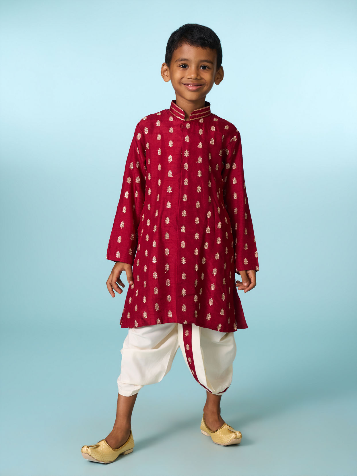 Manyavar Boys Maroon Opulence Kurta Dhoti