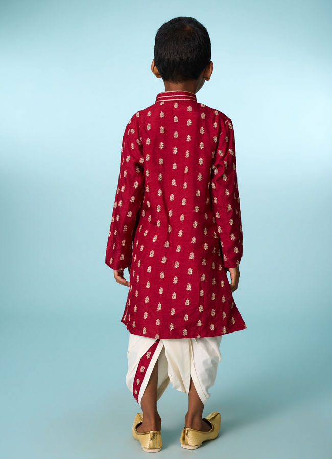 Manyavar Boys Maroon Opulence Kurta Dhoti