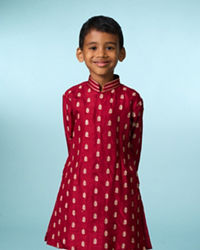 Manyavar Boys Maroon Opulence Kurta Dhoti