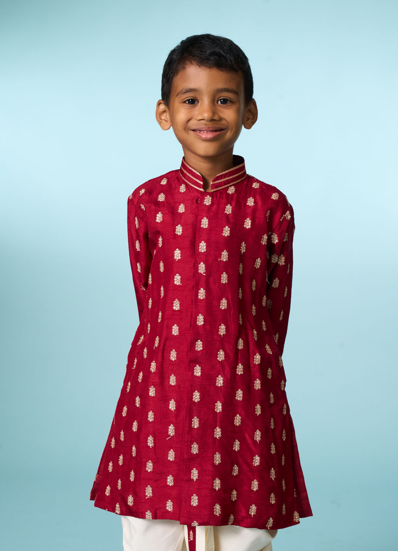 Manyavar Boys Maroon Opulence Kurta Dhoti