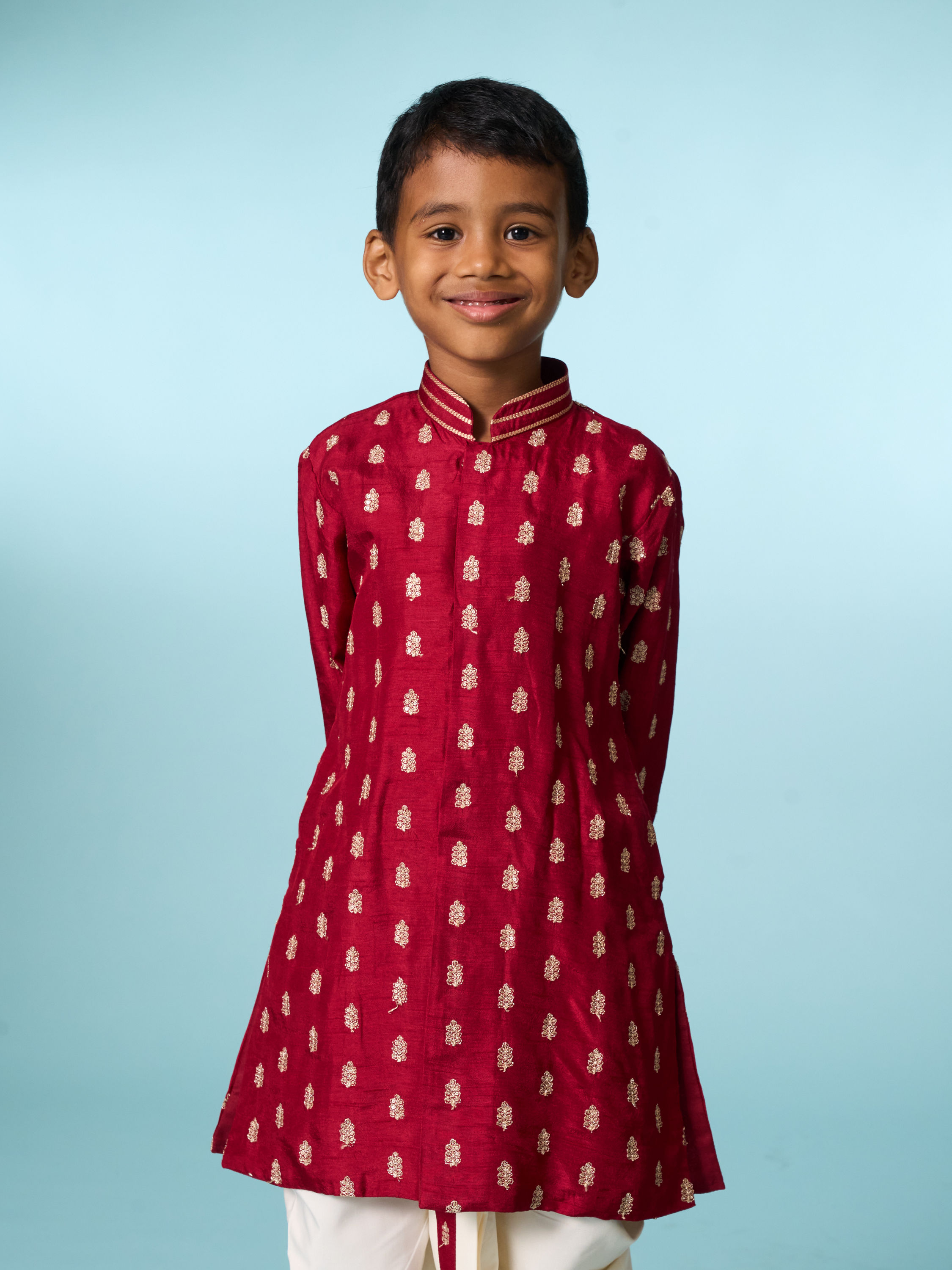 Manyavar Boys Maroon Opulence Kurta Dhoti