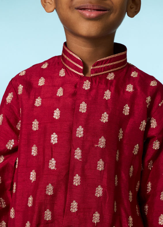 Manyavar Boys Maroon Opulence Kurta Dhoti