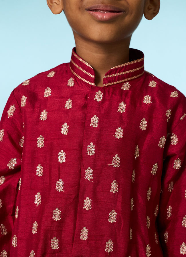 Manyavar Boys Maroon Opulence Kurta Dhoti
