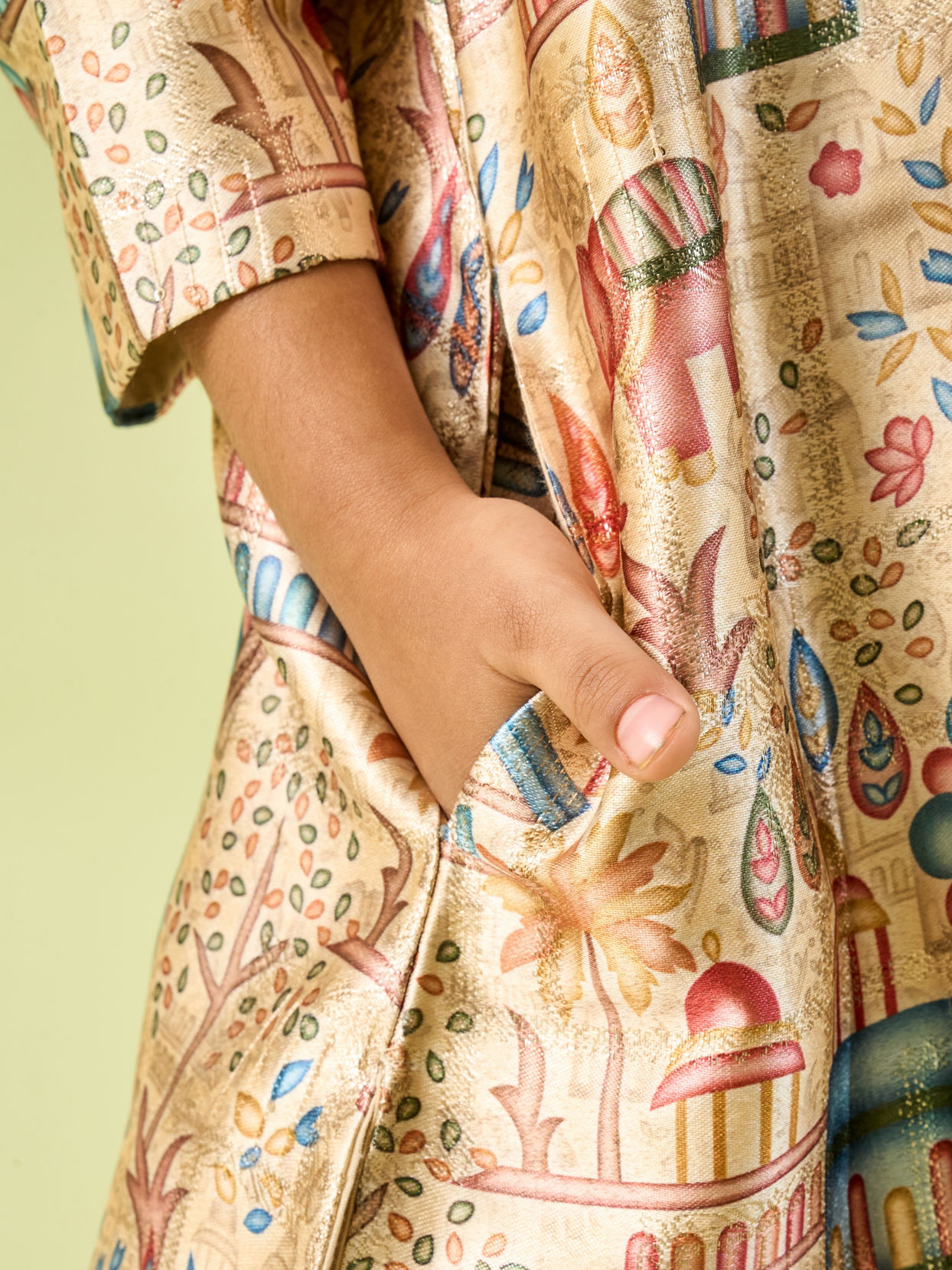 Manyavar Boys Beige Elegance Boys Kurta Dhoti