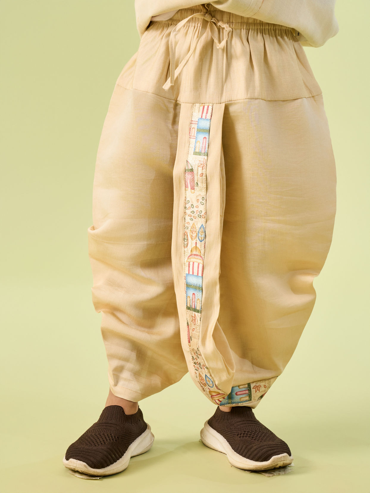 Manyavar Boys Beige Elegance Boys Kurta Dhoti