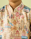 Manyavar Boys Beige Elegance Boys Kurta Dhoti