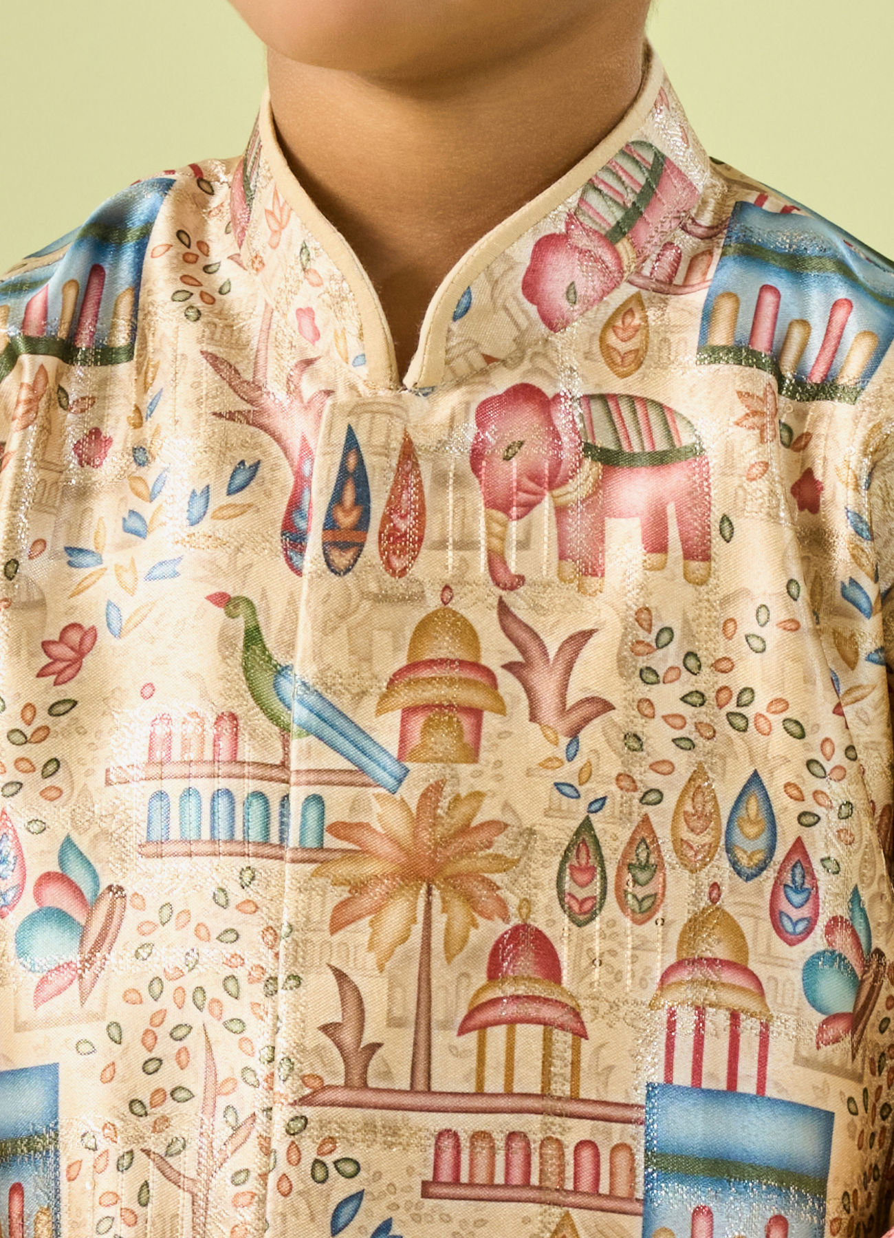 Manyavar Boys Beige Elegance Boys Kurta Dhoti