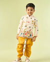 Manyavar Boys Cream Cotton Charm Kurta Dhoti