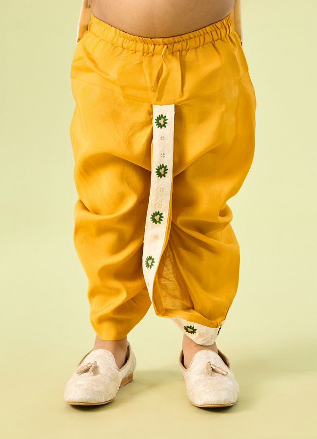 Manyavar Boys Cream Cotton Charm Kurta Dhoti